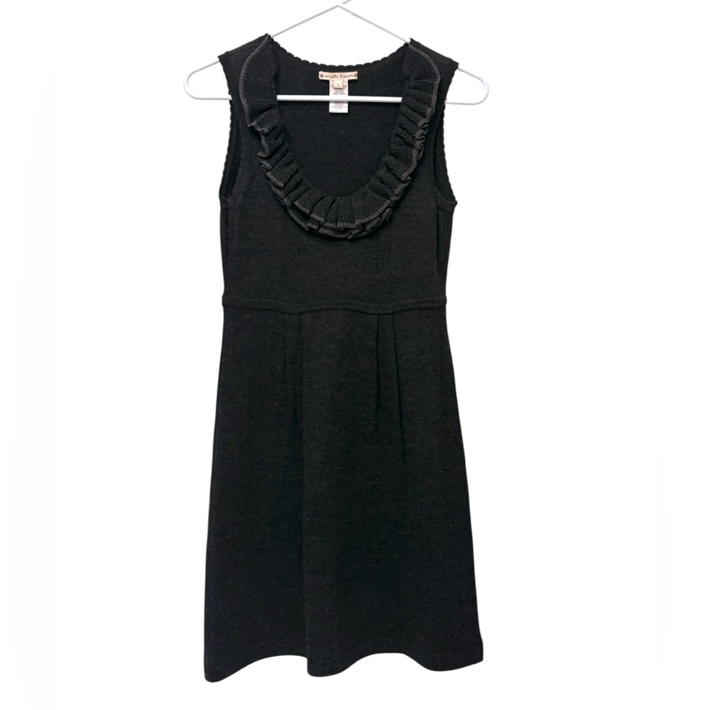 Nanette Lepore Merino Wool Dress Charcoal Grey Preowned Sz Small